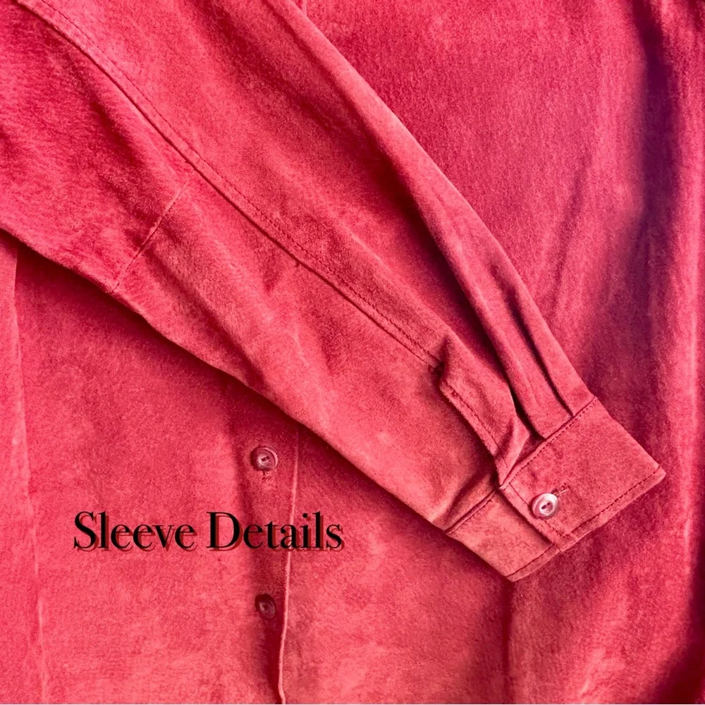 🔴 Classic Red Suede Shirt 🔴 - Picture 3 of 4